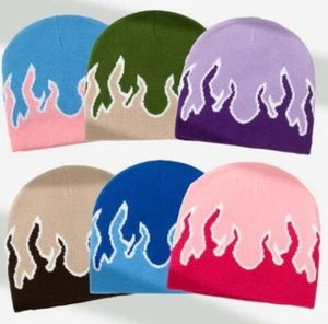 6 FARBEN - 2023 Fire Flame Beanie Skatermütze Muster Freizeit Y2K Wintermützen - Bild 1 von 7