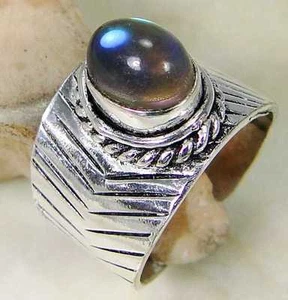 Black Mystic & 925 Silver Handmade Designer Ring Size 7 & gift box - Picture 1 of 2