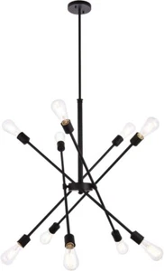 Elegant Lighting Living District Axel 10-Light Mid-Century Metal Pendant - Picture 1 of 8