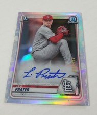 2020 1st Bowman Chrome Draft #CDA-LP Levi Prater ON CARD AUTO REFRACTOR /499
