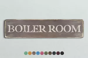 BOILER ROOM Vintage Style Wooden Sign. Shabby Chic Retro Home Gift - Picture 1 of 4
