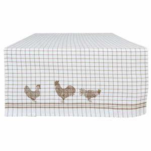 COUNTRY SIDE CHICKEN Tischläufer 50x140cm Clayre & Eef | Landhausküche, Hühner - Bild 1 von 1
