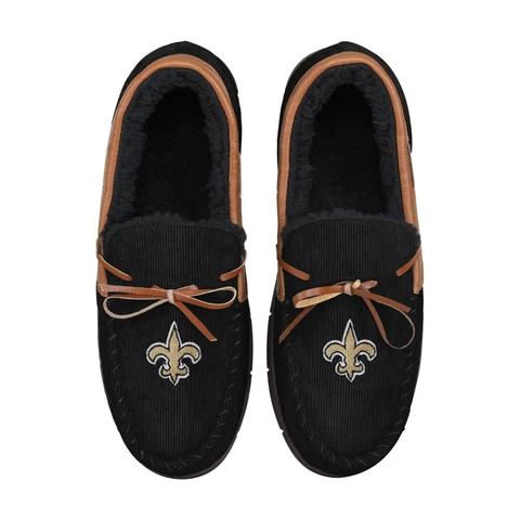 New Orleans Saints Team Color NFL Men's Corduroy Moccasins Slippers FREE SHIP Cover