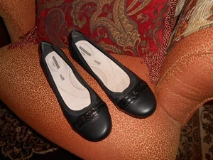 Clarks Collection Soft Cushion Leather Ballet Flats Slip On Shoes 11 - Picture 1 of 5