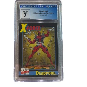 Impel #3 1991 Marvel Comics X-Force Deadpool Rookie Promo Card CGC 7 NM Nice - Picture 1 of 4
