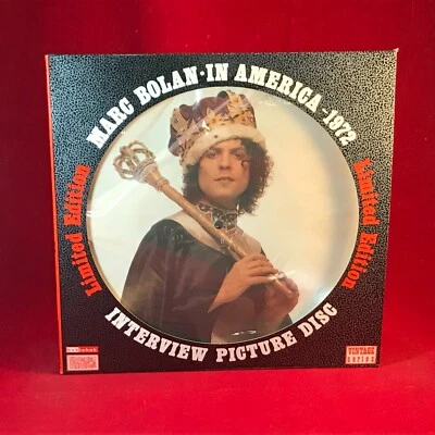 Marc Bolan In America 1972 - 1987 UK 10" Vinyl interview picture disc Baktabak ‎ - Image 1 of 4