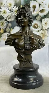 Art Nouveau Deco Style Female Bust By Villanis Bronze Sculpture Collector Deal - Picture 1 of 7