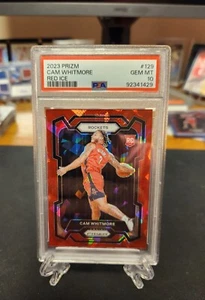 Cam Whitmore 2023-24 Panini Prizm Rookie Red Ice Prizm #129 PSA 10 Rockets - Foto 1 di 2