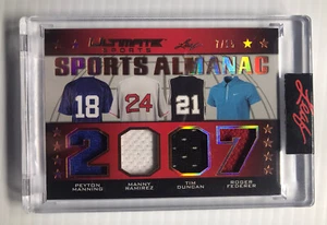 2021 Leaf /25 Peyton Manning Roger Federer Game Match Used Relic Patch SP - Bild 1 von 4
