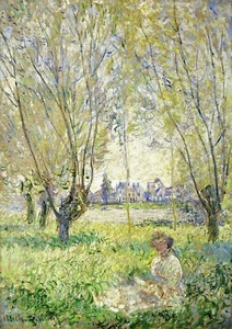 1679 - Woman Seated Under the Willows By Claude Monet - Giclee Fine Art Print - Picture 1 of 2