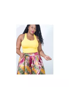 Print Pleaded Maxi Skirt w/pockets - Picture 1 of 3