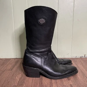 Harley Davidson Macon Dress Zip Leather Western Boots D88426 Womens Size 8 - Picture 1 of 9