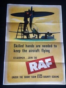 1941 WW2 WWii UK BRITAIN ROYAL AIRFORCE RAF PLANE AIRCRAFT WAR PROPAGANDA POSTER - Picture 1 of 2