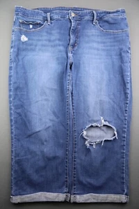 Women's 2018 Levi's Mid Rise Cuff Capri Jeans Straight Distressed Sz 24W (40x21) - Picture 1 of 12
