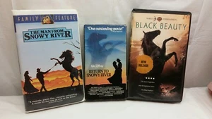 Black Beauty, The Man from Snowy River & Return to Snowy River, 3 VHS Horse Lot - Picture 1 of 8