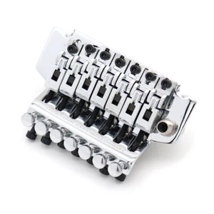 7 Strings Electric Guitar Bridge Double Locking System Tremolo Bridge Chrome - Picture 1 of 9