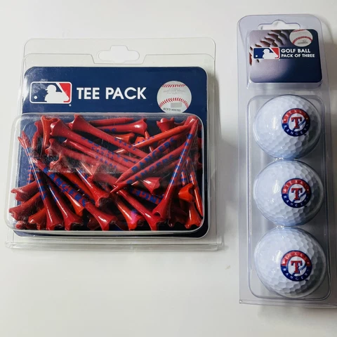 Golf Tees Pack packs of 40 and Three-pack of golf balls Texas Rangers  New Cover