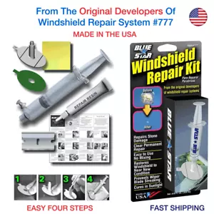 Blue Star DIY Windshield GLASS Repair KIT Stone Damage Chip Model # 777 .80ML - Picture 1 of 5