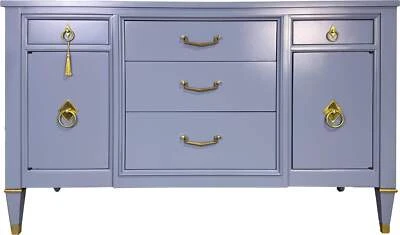 Mid Century Transitional Sideboard by Century Furniture in Blue - Newly Painted - Image 1 of 4