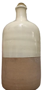 Besonders Apulien Handarbeit EVOO Ölflasche Italien mit Gummistopfen zweifarbig Keramik - Bild 1 von 8