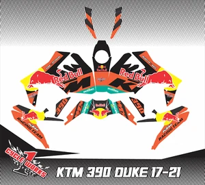 DUKE 390 2017 - 2021 Supermoto SEMI CUSTOM GRAPHICS KIT FACTORY - Picture 1 of 1