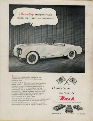 Nash-Healey 1953 Doble Jetfire Central Eléctrica Ambassador Rambler Anuncio Impreso De Colección Foto 1 de 2