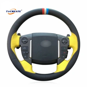Yellow Leather Steering Wheel Cover for Land Rover Freelander 2 2013-2015 #TCXD - Bild 1 von 8