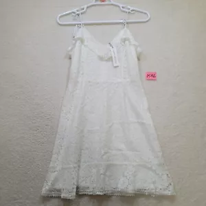 Cupcakes and Cashmere White Lace Fit & Flare Dress Tassel Tie Straps Size 8 NWT - Picture 1 of 12