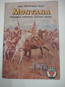 1964 Rare Montana State Highway Interstate Map Western Drive Vintage  - Picture 1 of 5