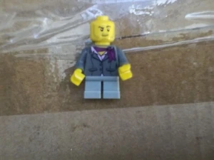 Lego Mini Figure Short College Boy Scarf Grey Uniform - Picture 1 of 3