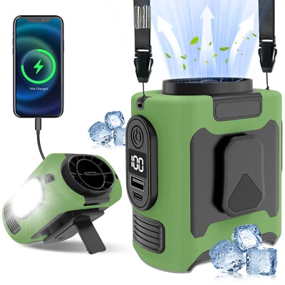 便携式腰部风扇悬挂夹式皮带风扇 USB 可充电 10000mAh 移动电源 — 第 1/4 张图片