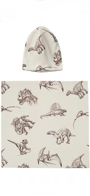 新生儿襁褓毯带豆豆套装男宝宝接收毯,恐龙 — 第 1/4 张图片