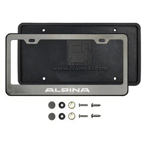 Custom Laser Etched Black Chrome Stainless Steel License Frame Silicone Guard - Picture 1 of 1