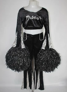 Childs Cheerleader Fancy Dress Costume USA High School & Pom Poms Age 8-10 - Picture 1 of 6