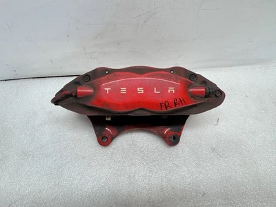 2012-2020 Tesla Model S Front Passenger Right Caliper w/ Brake Hose Line Red - Image 1 of 4