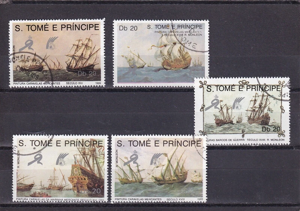 SA03 Sao Tome and Principe 1989 Ships used stamps - Image 1 of 1