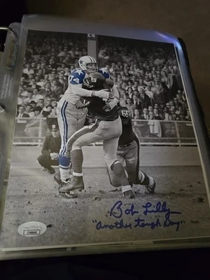 Bob Lilly Dallas Cowboys Hofer Autographed 8x10 Spotlight Photo Jsa Certified - Image 1 of 4