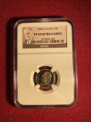 2000-S Clad Roosevelt Dime-NGC PF 69 Ultra Cameo - Image 1 of 2