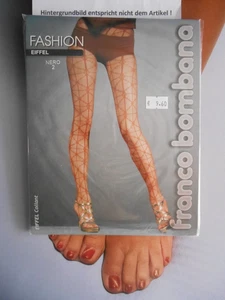 Franco Bombana Fashion Eiffel Collant o Calza Feinstrümpfe Gr 2 Schwarz # 2618 - Bild 1 von 3