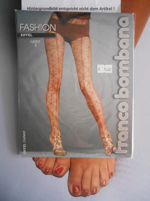 Franco Bombana Fashion Eiffel Collant o Calza Feinstrümpfe Gr 2 Schwarz # 2618 - Bild 1 von 3