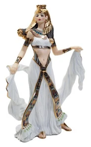 DANBURY MINT Queen Of Egypt Cleopatra Porcelain Figurine Gold Gilt - Picture 1 of 8