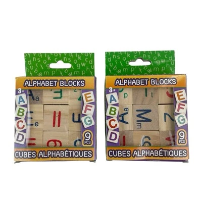 Bloques de alfabeto cubos 9 piezas lote de 2 juguetes multicolores manualidades Foto 1 de 3