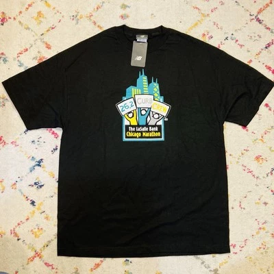 Camiseta Negra De Colección New Balance Chicago Marathon Curb Crew XL Nueva Stock Antiguo Foto 1 de 4