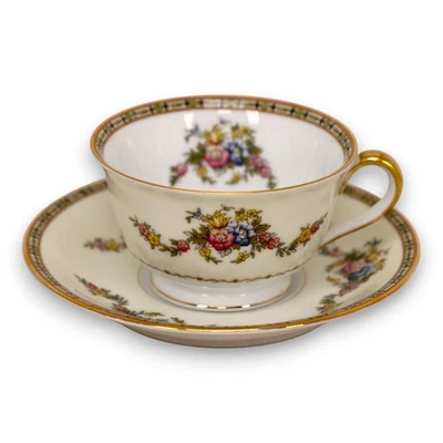 Juego de platillos taza de té Noritake M Morimura botines banda amarilla lisa dorada vintage 1933 Foto 1 de 4