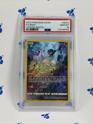 Pokémon Full Art Sleeping Mew Crown Zenith: Galarian Gallery PSA 10 GG10/GG70 EN - Image 1 of 3