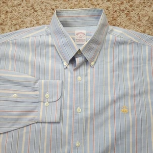 Camisa Brooks Brothers 346 a Rayas Para Hombre L Oxford Manga Larga Abotonada - Imagen 1 de 7