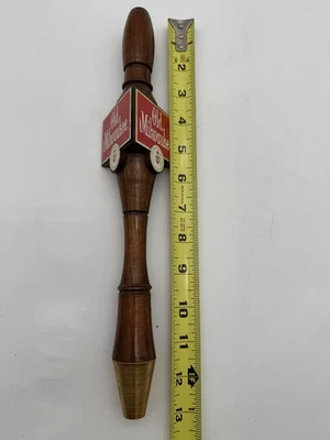 Vintage Old Milwaukee Beer Tap Handle Three-Sided Wooden Bar Man Cave 13.5” - Image 1 of 4