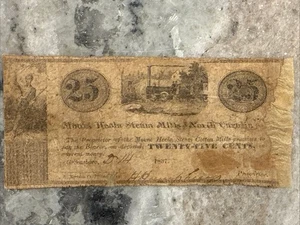 1837 NC Fractional 25 cent note Mount Hills Steam Mills (Greensboro) - Picture 1 of 5