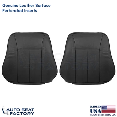 Fundas de asiento delanteras negras de cuero genuino negras para Mercedes Benz Clase E E430 1996-2002 Foto 1 de 4