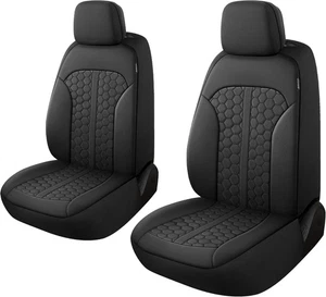 Luxury PU Leather Car Seat Covers Front Set, Anti-Stain Interior - Picture 1 of 6